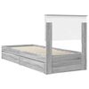 vidaXL Storage Bed with Drawer Grey Sonoma 75 x 190 cm Engineered Wood