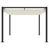 vidaXL Garden Gazebo with Retractable Roof Cream 3x3 m Steel