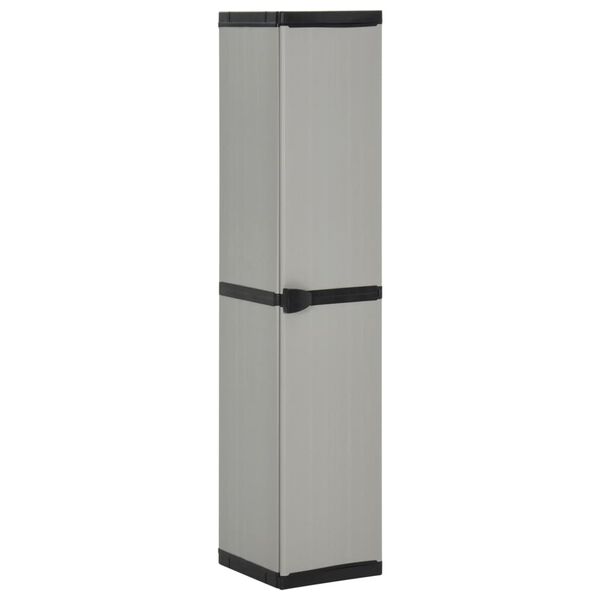 vidaXL Garden Storage Cabinet with 3 Shelves Grey & Black 34x40x168 cm