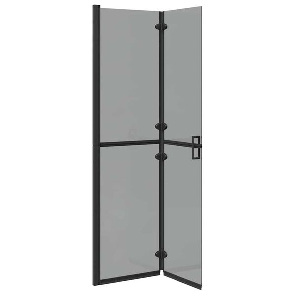 vidaXL Walk-in shower wall Black and dark transparent 100 x 190 cm