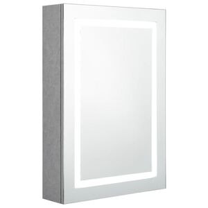 vidaXL LED Bathroom Mirror Cabinet Concrete Grey 50x13x70 cm