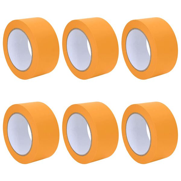 vidaXL Painter Masking Tapes 6 pcs Yellow 50mm x 50m Paper