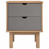 vidaXL Bedside Cabinet "OTTA" Brown&Grey 45x39x57 cm Solid Wood Pine