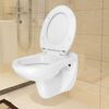 vidaXL Wall-Hung Toilet with Soft-Close Seat Ceramic White WC