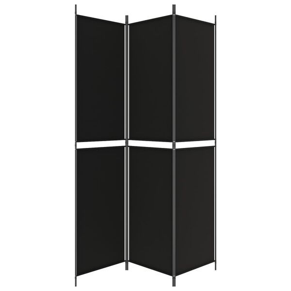 vidaXL 3-Panel Room Divider Black 150x220 cm Fabric