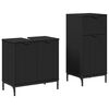vidaXL Bathroom Furniture Set with Drawer 2 pcs Black Engineered wood