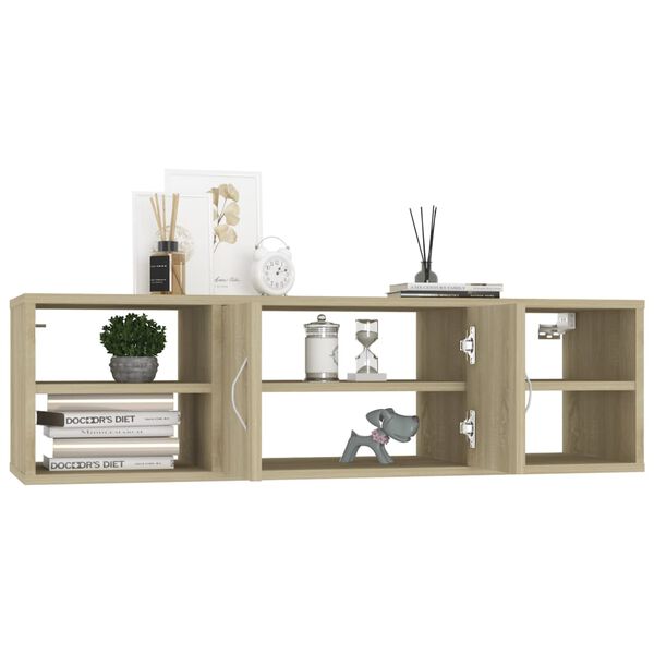vidaXL Wall Shelf Sonoma Oak 102x30x29 cm Engineered Wood