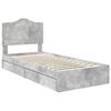 vidaXL Storage Bed Concrete Grey 90 x 200 cm Engineered Wood