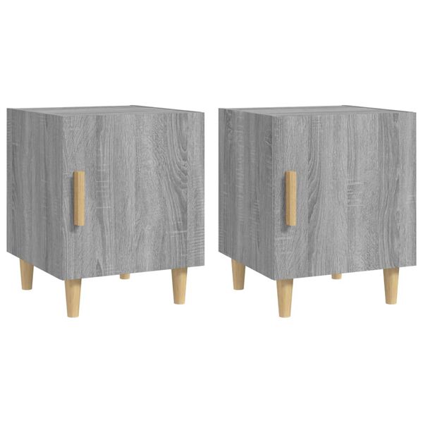 vidaXL Bedside Cabinets 2 pcs Grey Sonoma Engineered Wood