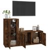 vidaXL 2 Piece TV Cabinet Set Smoked Oak Engineered Wood