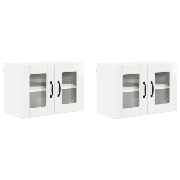vidaXL Kitchen Cabinet 2 pcs High Gloss White 60 x 31 x 40 cm