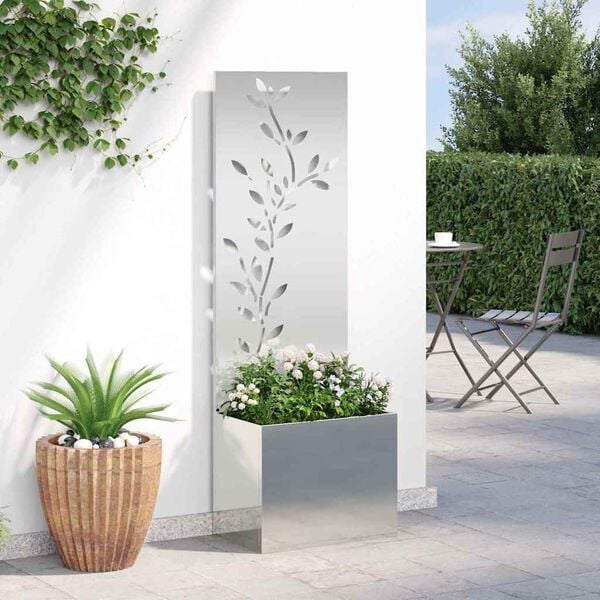 vidaXL Garden Privacy Screen Silver 50 x 32 x 150 cm Galvanised steel