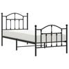 vidaXL Metal Bed Frame without Mattress with Footboard Black 80x200cm