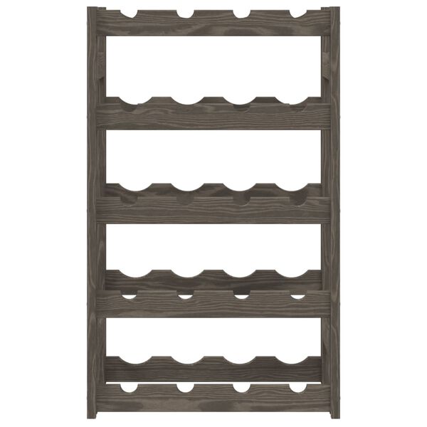 vidaXL Wine Rack for 20 Bottles Grey Solid Wood Pine