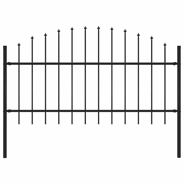 vidaXL Garden Fence Woerden with Spear Top Steel 170x125 cm Black