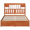 vidaXL Bookcase Bed Frame 2 pcs Wax Brown 200 x 150 cm Solid Pine Wood