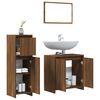 vidaXL 3 Piece Bathroom Furniture Set Brown Oak Engineered Wood