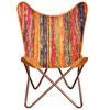 vidaXL Butterfly Chair Multicolour Chindi Fabric