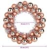 vidaXL Christmas Ball Wreathes 2 pcs Rose Gold 33 x 33 x 7 cm