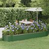 vidaXL Garden Raised Bed Galvanised Steel 322x100x36 cm Green