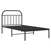 vidaXL Metal Bed Frame without Mattress with Headboard Black 107x203cm