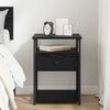 vidaXL Bedside Cabinet Black Oak 40 x 42 x 55 cm Engineered Wood