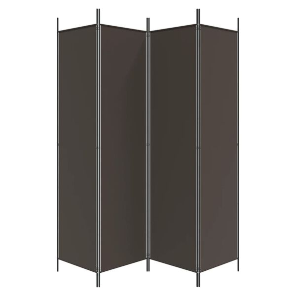 vidaXL 4-Panel Room Divider Brown 200x200 cm Fabric