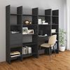 vidaXL Book Cabinet High Gloss Grey 40x35x180 cm Engineered Wood