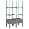 vidaXL Garden Planter with Trellis Light Grey 80x40x142.5 cm PP