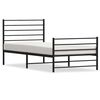 vidaXL Metal Bed Frame without Mattress with Footboard Black 80x200cm