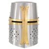 vidaXL Medieval Crusader Knight Helmet Replica LARP Silver Steel