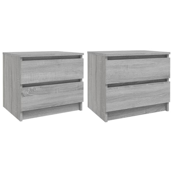 vidaXL Bed Cabinets 2 pcs Grey Sonoma 50x39x43.5 cm Engineered Wood