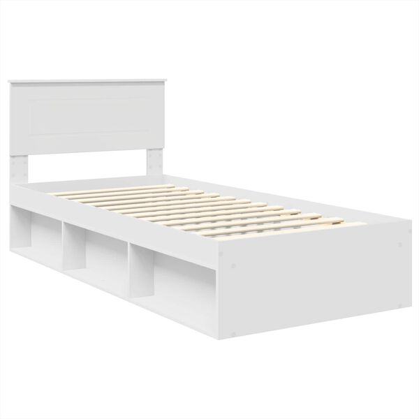 vidaXL Bed Frame with Headboard White 100 x 200 cm Engineered wood