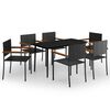 vidaXL 7 Piece Garden Dining Set Black