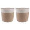 vidaXL Plant Pot Set 2 pcs Natural and White &Oslash; 21 x 21 cm