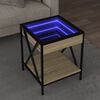 vidaXL Coffee Table with Infinity LED Sonoma Oak 40x40x49 cm