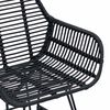 vidaXL Dining Chair 2 pcs Black 55 x 50 x 74 cm Rattan and Iron