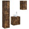 vidaXL Bathroom Furniture Set 3 pcs Smoked Oak 33 x 34.5 x 160 cm