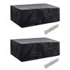 vidaXL Garden Furniture Cover | Set of 2 | Black | Polyethylene