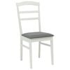 vidaXL Dining Chair 2 pcs White and Grey Solid Wood