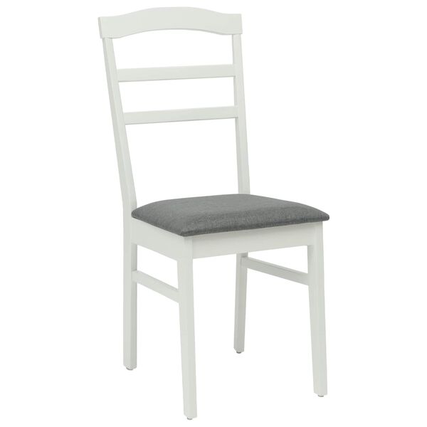 vidaXL Dining Chair 2 pcs White and Grey Solid Wood