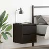 vidaXL Wall-mounted Bedside Cabinet Black Oak 38x34x40 cm