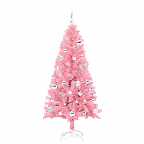 vidaXL Christmas Tree with 150 LEDs with Stand Pink 150 cm PVC