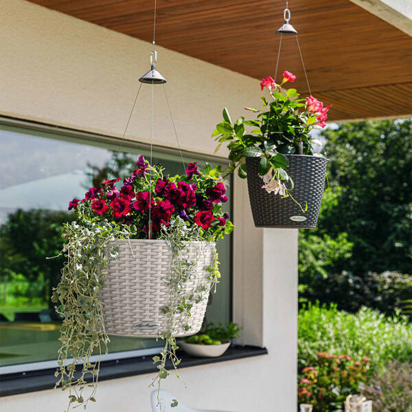 LECHUZA Hanging Planter NIDO Cottage 35 ALL-IN-ONE White