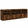 vidaXL Sideboard with LED Lights Smoked Oak 202x37x67 cm