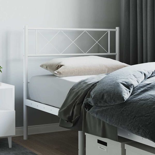 vidaXL Metal Replace Headboard White 75 cm