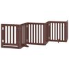 vidaXL Dog Gate with Door Foldable 6 Panels Brown 300 cm Poplar Wood