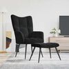 vidaXL Relaxing chair with Footstool 2 pcs Black Velvet
