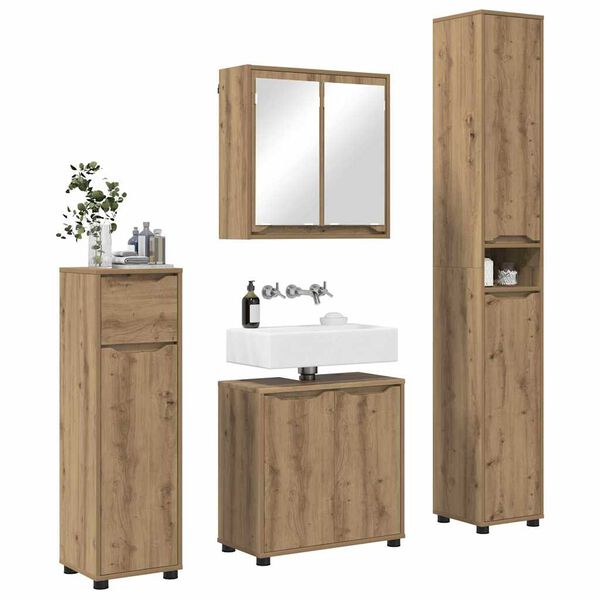 vidaXL Bathroom Furniture Set Manual 4 pcs Artisan Oak Engineered Wood
