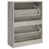 vidaXL Shoe Cabinet Concrete Grey 63x24x81 cm Engineered Wood